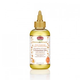 African Pride Moisture Miracle Casteer, Grapeseed, Argan, Coconut&Olive Strengthen & Protect % Essential Oils with Vitamin E 4oz